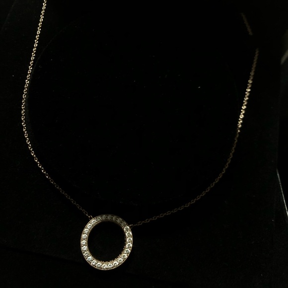 Pandora Circle of Sparkle Necklace in Rose Gold - Picture 1 of 4